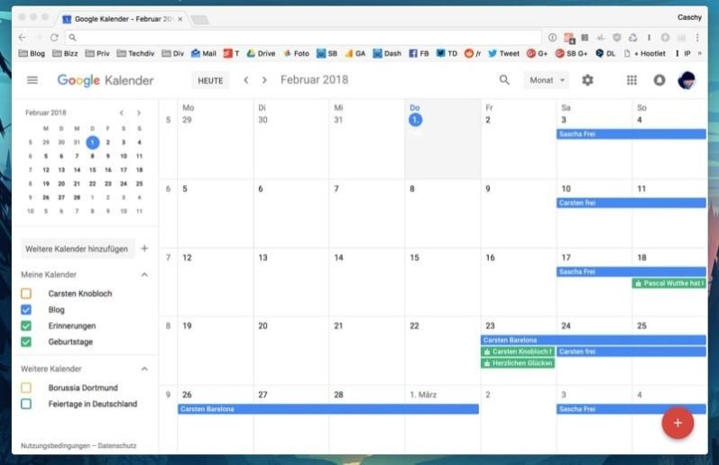 Link zum Google Kalender Google Kalender